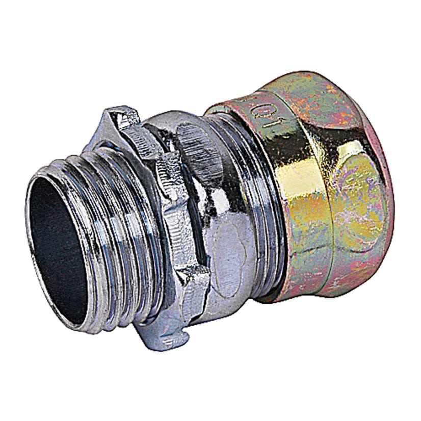 Steel City TC113AN-RT Non-Insulated Compression Connector, 1 in Trade, Steel, Zinc Plated